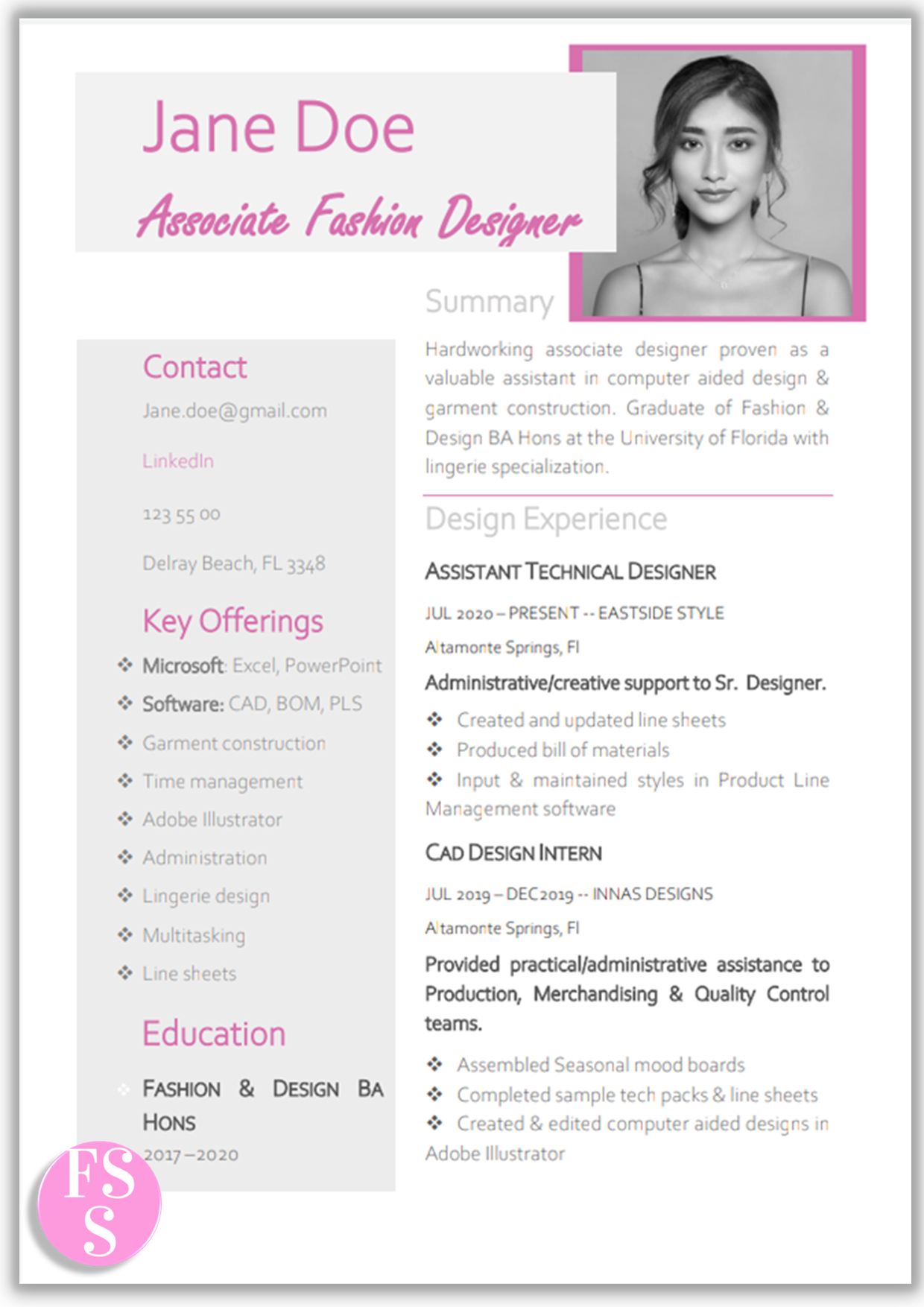 fashion-resume-sample-catalogue