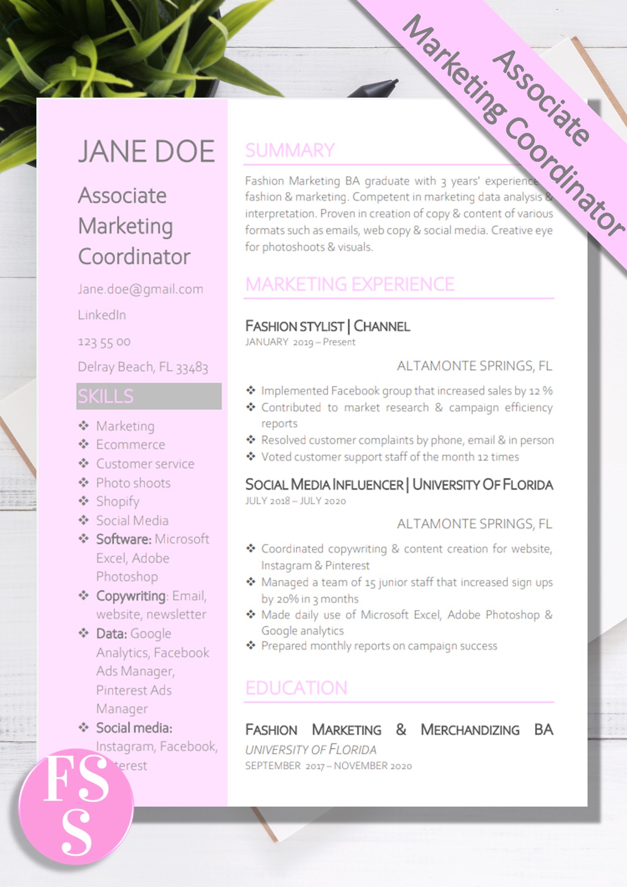 creative fashion resume