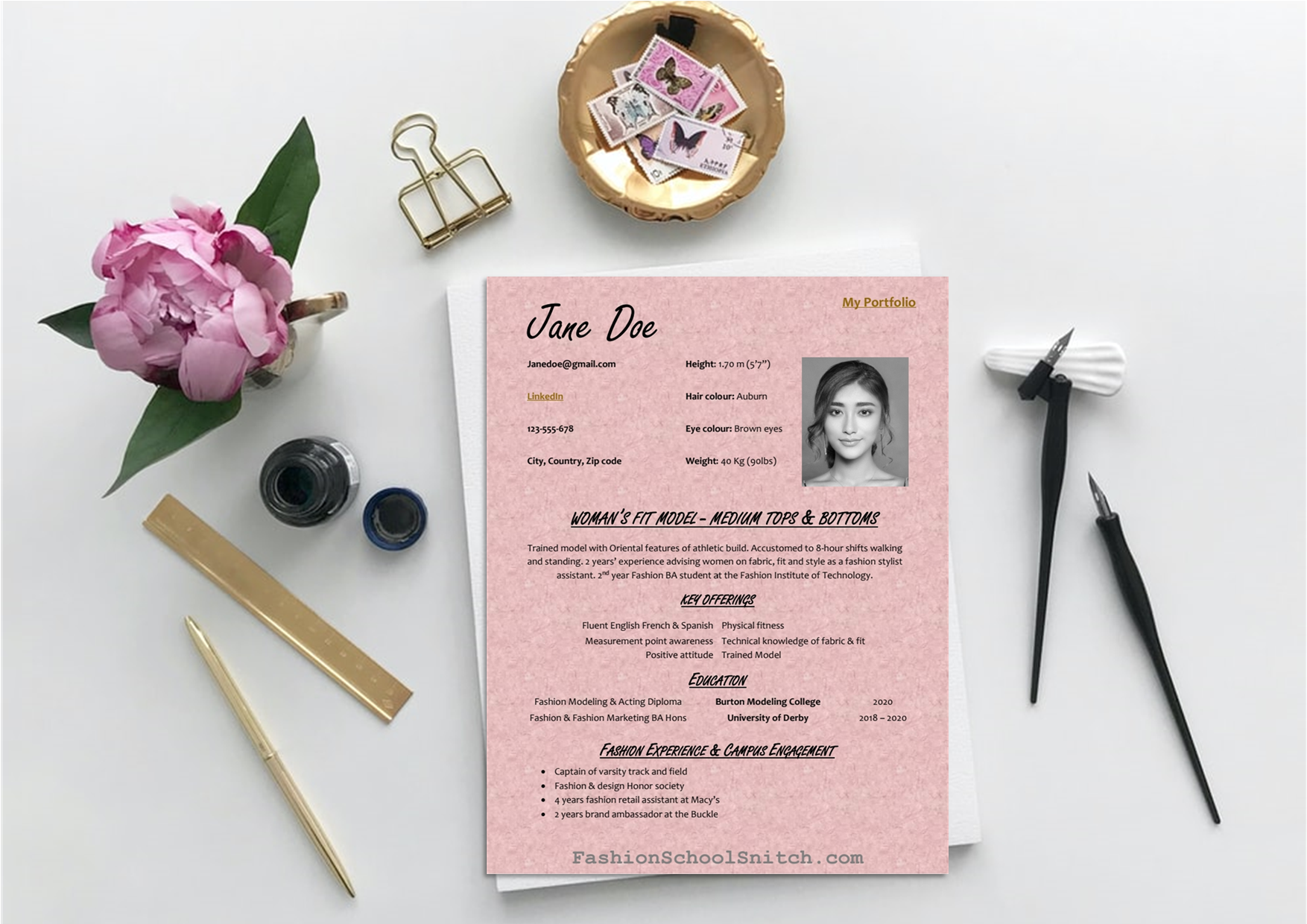 Fashion Model Resume Template