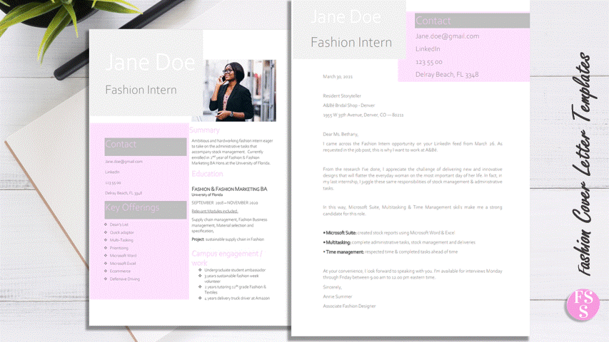 Fashion Cover Letter Templates GIF