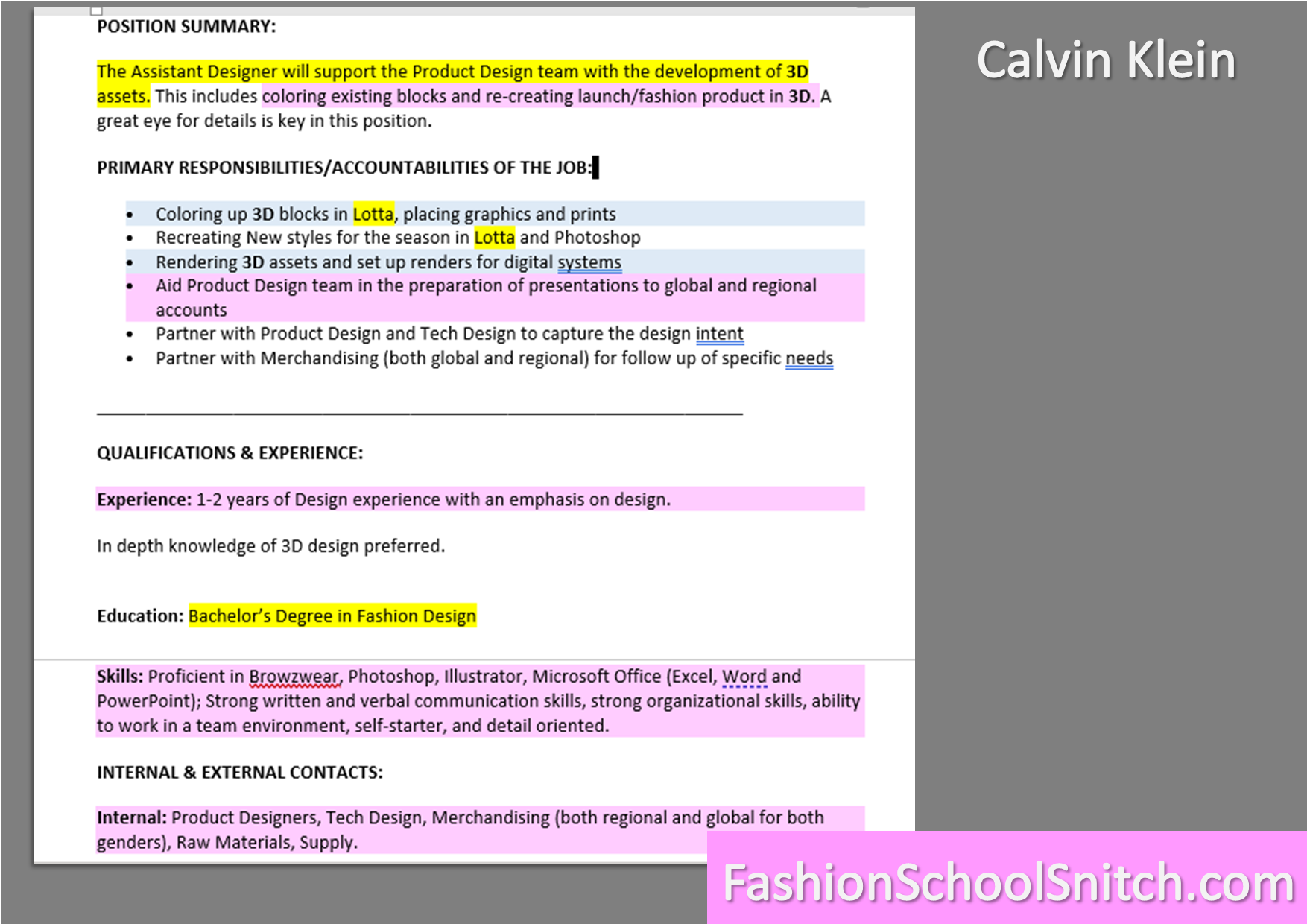 Example Resume Headline For Fashion Designer #3