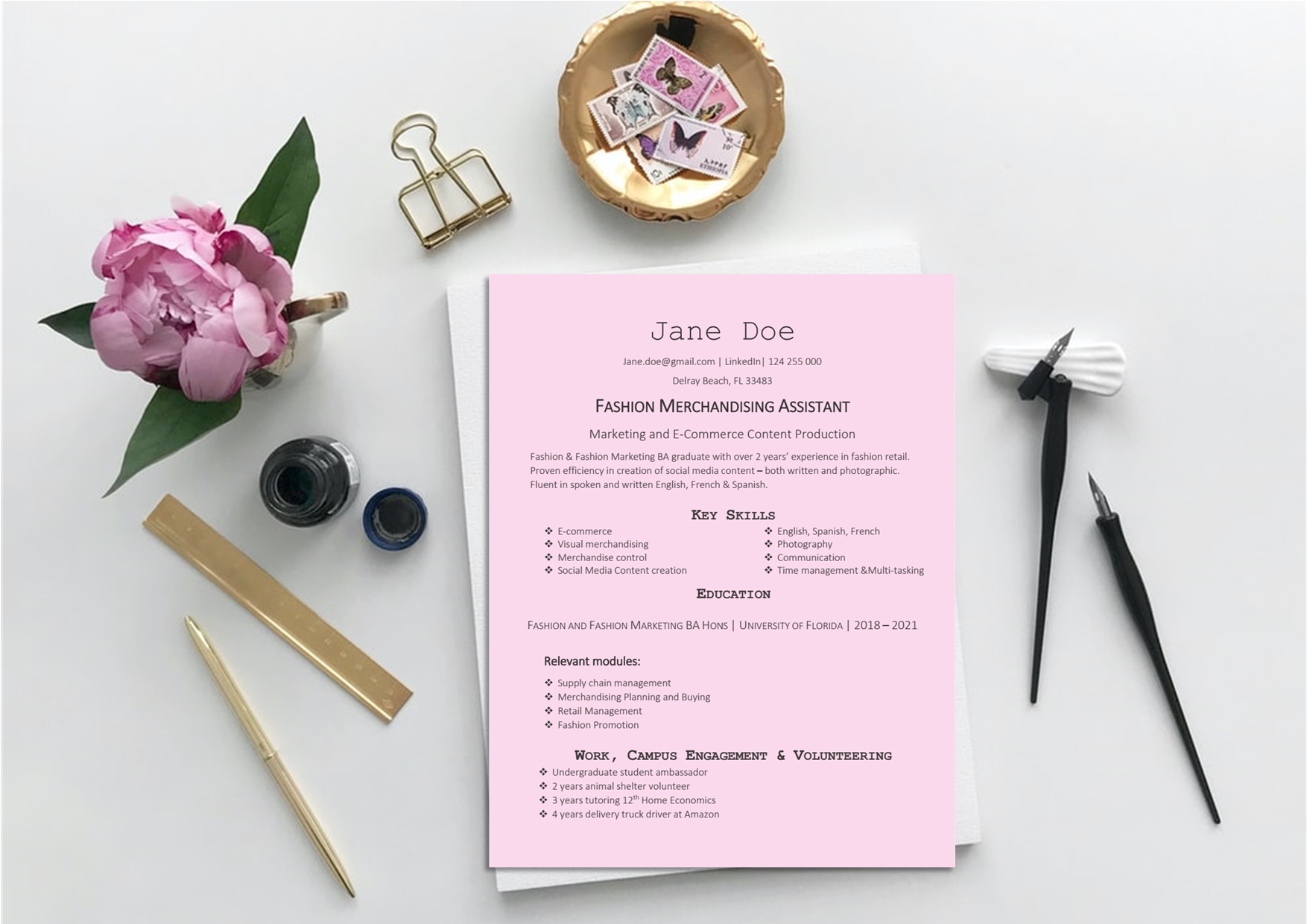 Fashion Merchandising Resume Template