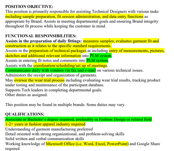 Vid 2 job description. Study the job description when Working with Resume Writers For Fashion Industry.